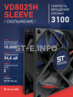 Вентилятор VD8025H sleeve (скольжение) 24V - st-e.info - Екатеринбург