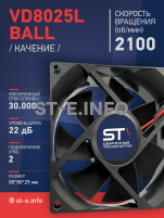 Вентилятор  VD8025L Ball (качения) 12V - st-e.info - Екатеринбург