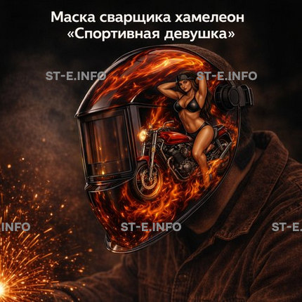 Маска сварщика хамелеон «Спортивная девушка» (YXE-718G PRO) - st-e.info - Екатеринбург
